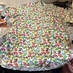 Khakis & Co Medium Short Sleeve Flip Flop Button Up Cover Up Dress